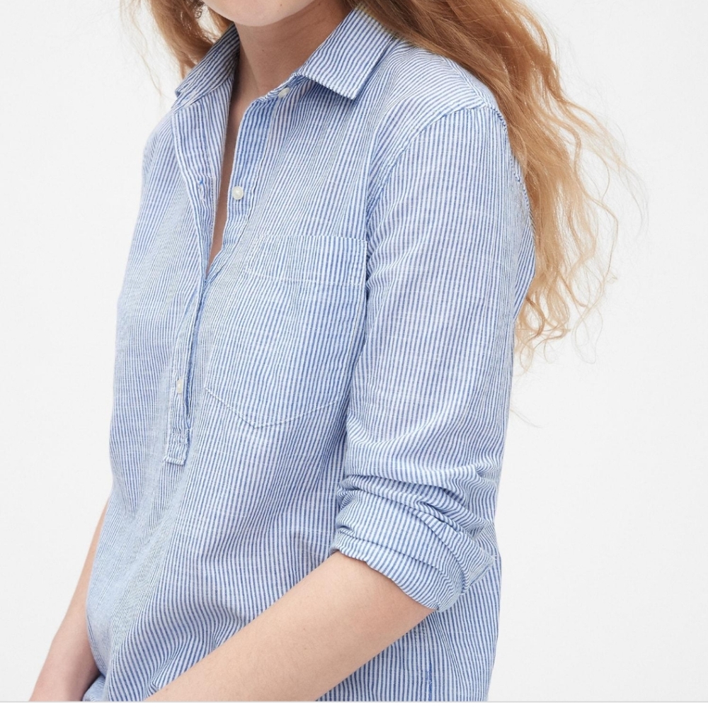 GAP pinstripe boyfriend shirt